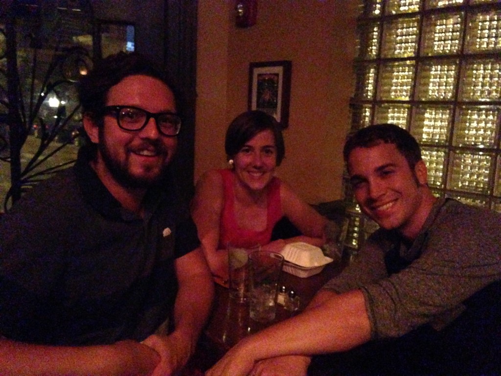 Karen, her husband, and me after the show.